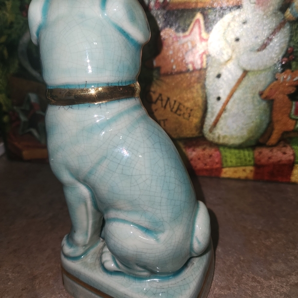 Collectible Ceramic Vintage Pug Dog Statue Andrea by Sadek C. 1970s 8" tall - Picture 3 of 6